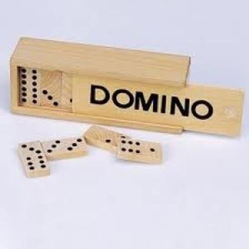 Jeu Coffret En Bois Domino De Poche 12 X 4.5 X 3 Cm