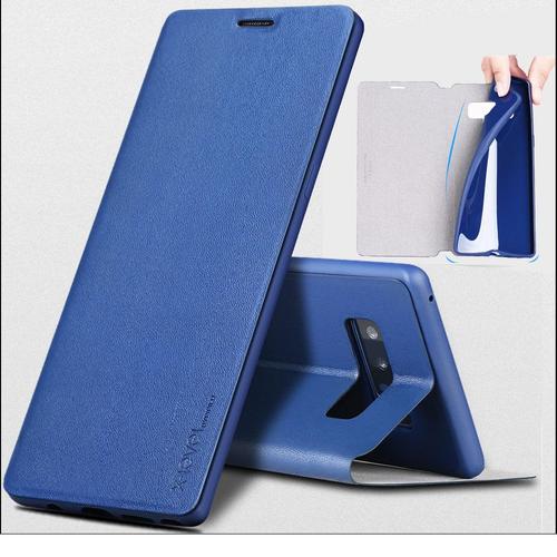 Etui Folio X-Level Pour Note-8 Coloris Bleu Avec Rabat Articulé Fonction Stand