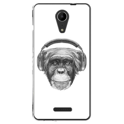 Coque Souple Pour Wiko Tommy 2 Avec Impression Motifs Singe Avec Casque