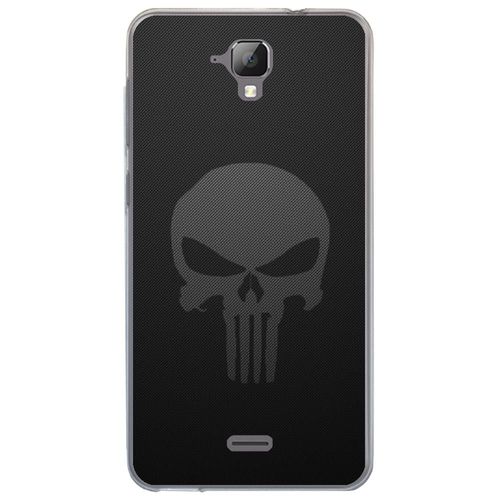 Coque Souple Pour Altice S40 Avec Impression Motifs Tête De Mort Sur Fond Carbo