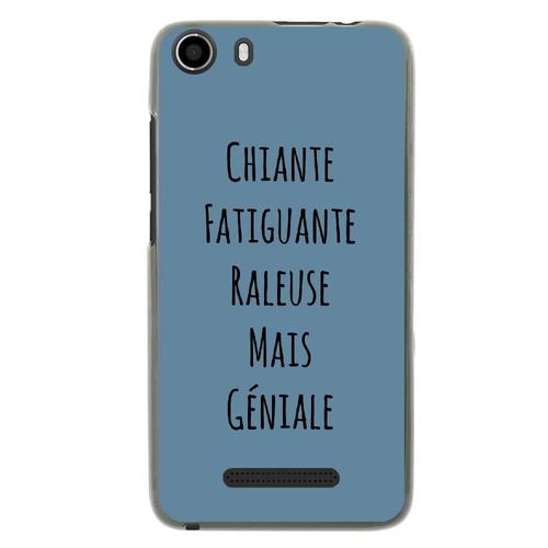 Coque Souple Pour Wiko Lenny 2 Avec Impression Motifs Chiante Mais Géniale Bleu