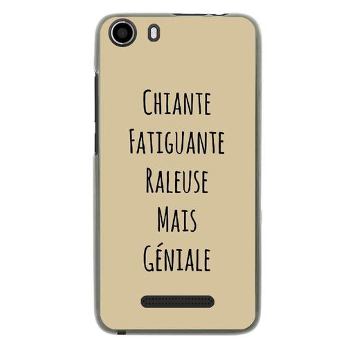 Coque Souple Pour Wiko Lenny 2 Avec Impression Motifs Chiante Mais Géniale Taup