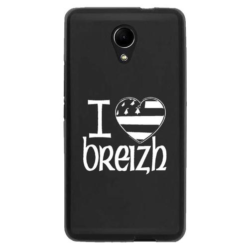 Coque Souple Pour Wiko Robby Avec Impression Motifs Drapeau Breton I Love Breizh