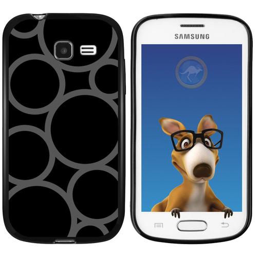 Coque Souple En Gel Noir Pour Galaxy Trend Lite Avec Impression Motifs Ronds Gri