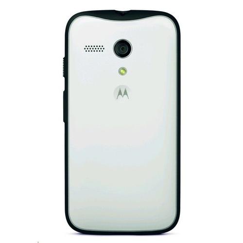 Coque Grip Shell Motorola Pour Moto E Coloris Blanc Avec Contour Type Bumper