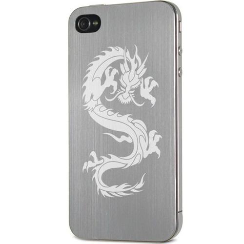 Plaque Arrière Repositionnable Dragon Silver Iphone 4s