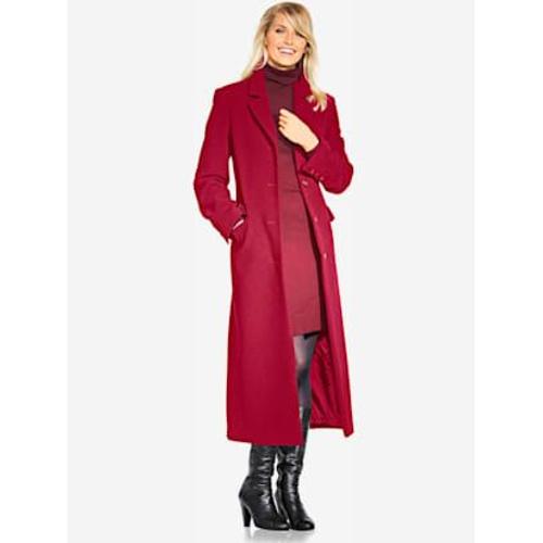 Manteau Blazer Coupe Longue Classique - - Rouge