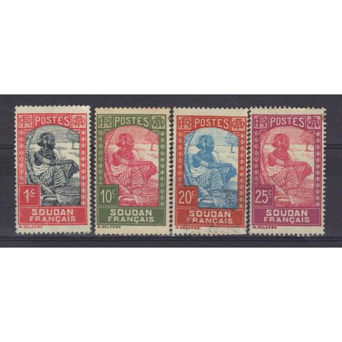 Soudan 1931 Colonie Francaise : Laitière Peulh Au Marché - Série De 4 Timbres Oblitérés