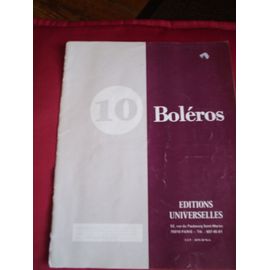 Editions Universelles / Recueil 10 Boléros / Partitions Accordéon Piano