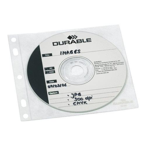 Durable Cd/Dvd Cover Pocket - Page Du Classeur À Cd/Dvd - Capacité : 2 Cd/Dvd - Transparent
