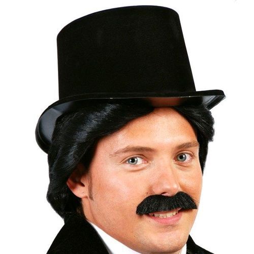 Chapeau Haut De Forme Floqué - Noir