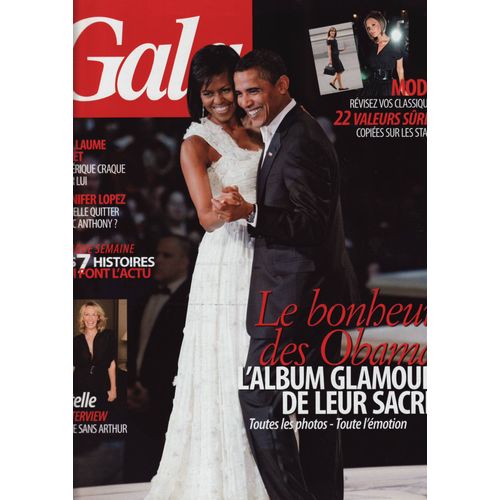 Gala / 28-01-2009 N°816 : Barack Et Michelle Obama (8p) Estelle Lefebure (4p) Guillaume Canet (2p)