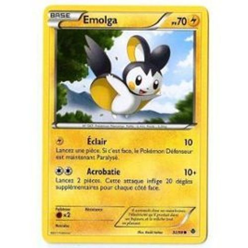 Carte Pokemon Emolga (32/98) - Pokemon Noir Et Blanc Pouvoirs Emergents