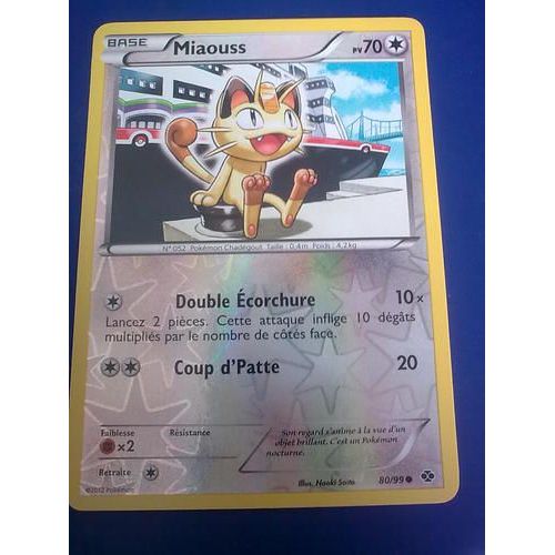 Carte Pokémon Miaouss Brillante 80/99 Noir & Blanc Destinees Futures