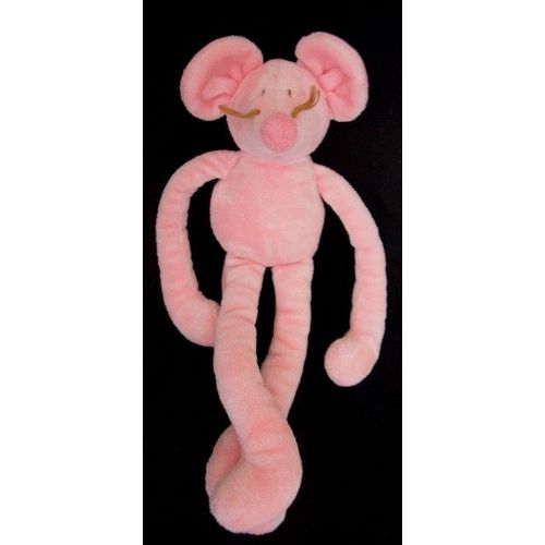 Doudou Peluche Souris Jacadi Rose Pattes Attachées Scratchs