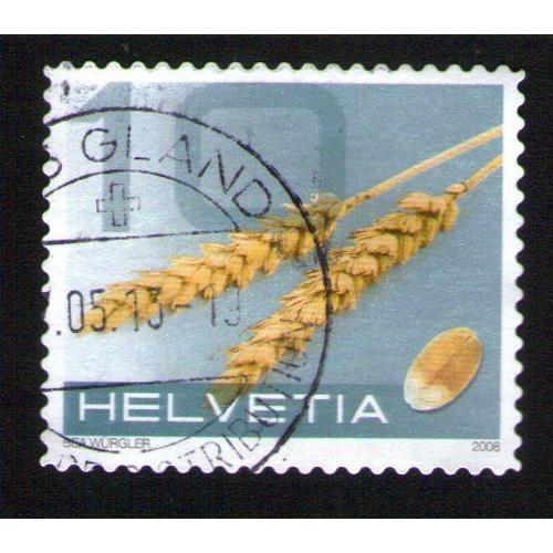 Timbre Oblitéré Used Stamp Selo Carimbado Sello Estampado Helvetia 10 Blé Suisse 2008