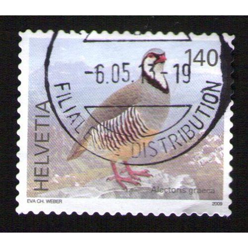 Suisse Oblitération Ronde Used Stamp Oiseaux Perdrix Alectoris Graeca 2009 Wns N° Ch016.09 Su