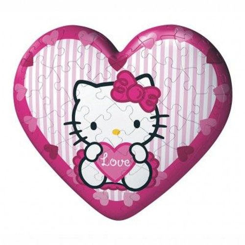 Puzzle Ball 60 Pièces Coeur - Hello Kitty Sérieuse