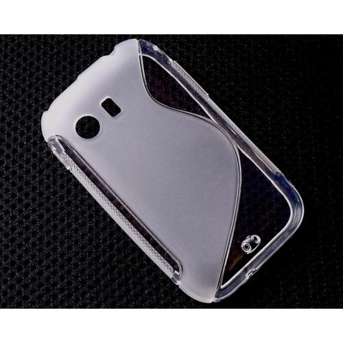 Coque Etui Housse En Tpu Silicone Gel Motif Ligne S S-Line Vague Couleur  Trans Pour Samsung Galaxy Y S5360 + Film D'écran