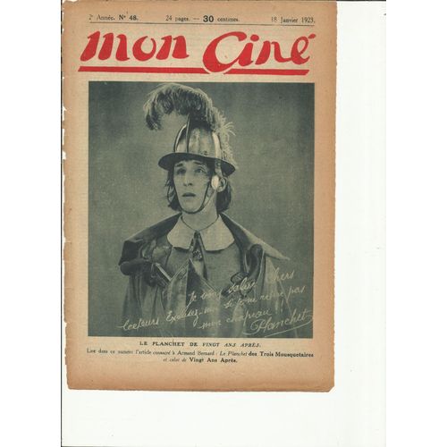 Mon Ciné (18 Janvier 1923)  N° 48 : Le Planchet (Armand Bernard) - René Creté - Flora Le Breton - Crainquebille Au Cinéma (Jacques Feyder,Jean Forest,Mme Marguerite Carré) - Mabel Normand