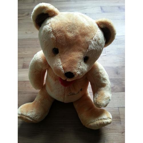 Doudou Nounours Peluche Lindt Ousr Or Collier Coeur Assis