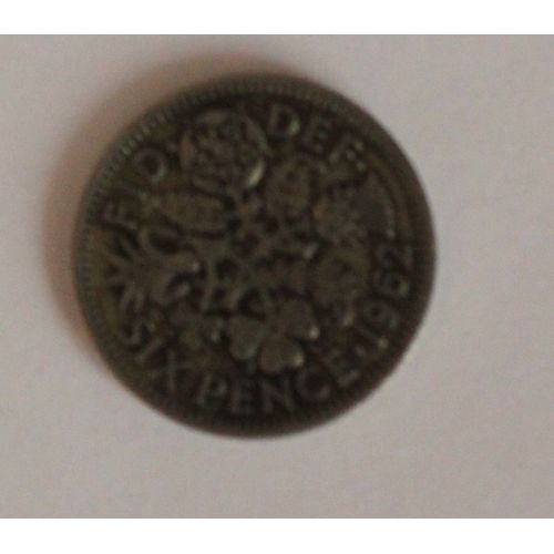 Pièce Royaume Uni 1962 6 Pence Elizabeth Ii (1ère Effigie, Sans "Britt:Omn:") Cupronickel  2,83 G  Ø 19,28 Mm - Km# 903