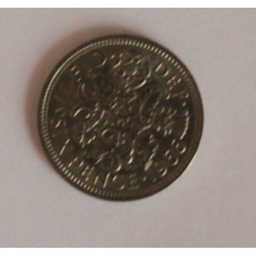Pièce Royaume Uni 1966 6 Pence Elizabeth Ii (1ère Effigie, Sans "Britt:Omn:") Cupronickel  2,83 G  Ø 19,28 Mm - Km# 903