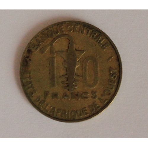 Pièce Afrique De L'ouest (Bceao) 1980 10 Francs - Bronze-Aluminium-Nickel ¿ 3,84 G ¿ Ø 23,2 Mm - Km# 1a