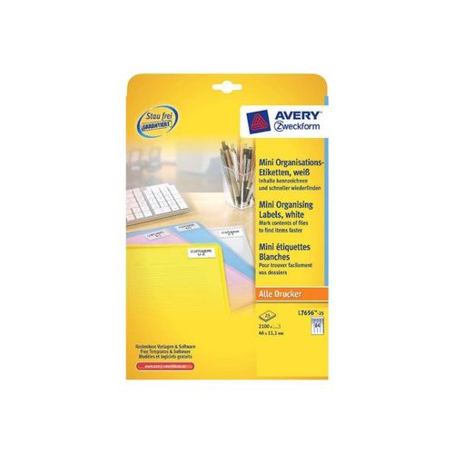 Avery - Étiquettes - blanc - 46 x 11.1 mm 2100 étiquette(s) ( 25 feuille(s) x 84 )