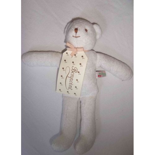 Doudou Peluche Hochet Ours Beige Trousselier Bonpoint 20 Cm