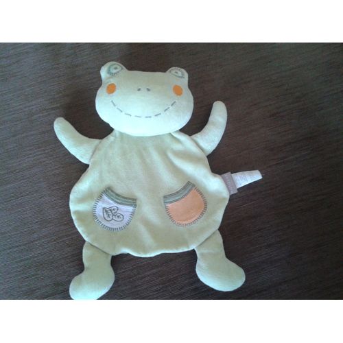 Doudou Plat Grenouille Vert Natalys