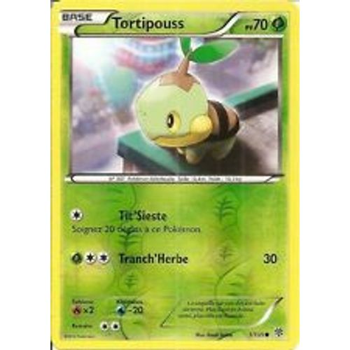 Carte Pokemon Tempete Plasma Tortipouss 1/135 Brillante