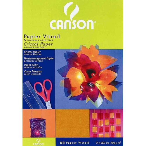CANSON Papier vitrail feuilles A4, 210 x 297 mm,  40 g/m2,