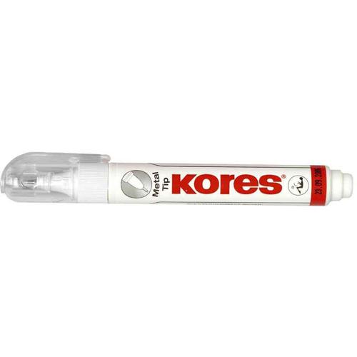 Kores Stylo Correcteur "Metal Tip", Blanc, Contenu: 10 Ml