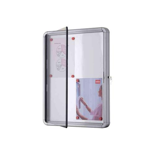 Nobo Vitrine D'intérieur Fond Magnétique, 9xa4, Porte Battante, Blanc