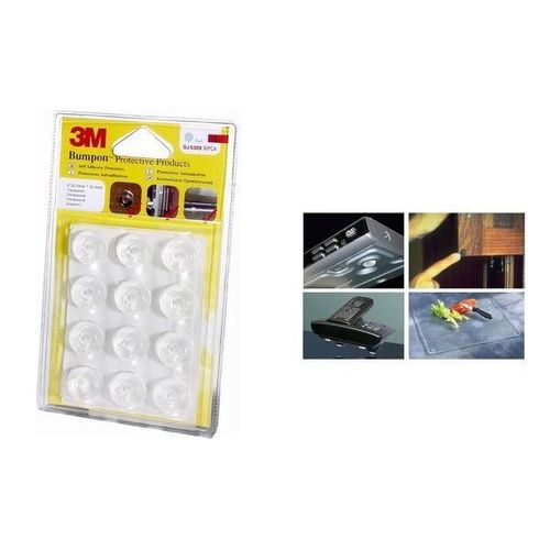 3M Bumpon butoire en plastique, transparent, rond, diametre: