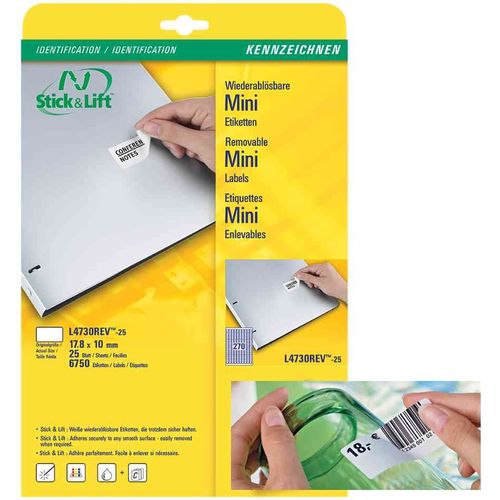 AVERY Zweckform Etiquettes Stick+Lift, 99,1 x 139 mm, blanc