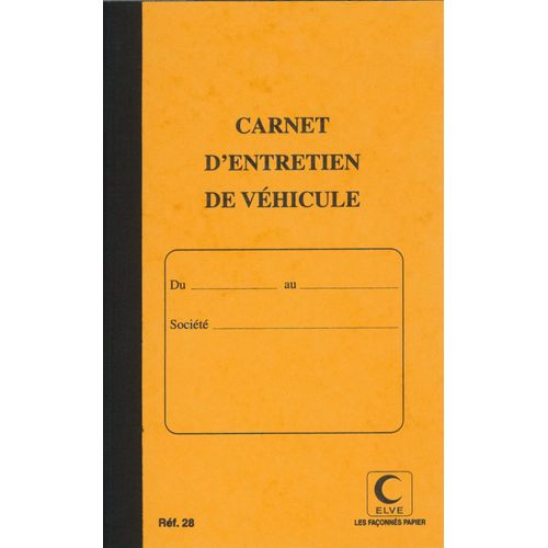 Elve Carnet D'entretien Du V¿Hicule, 36 Pages