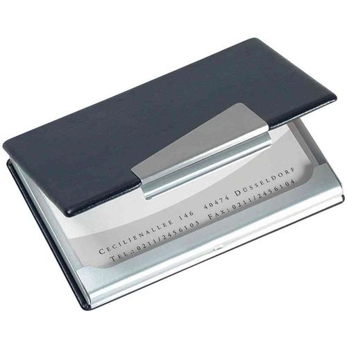Sigel ¿Tui Pour Cartes De Visite "Look Aluminium/Cuir",