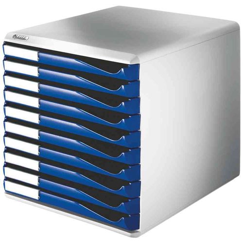Leitz Set A Formulaire, 10 Tiroirs, Gris-Clair/Bleu