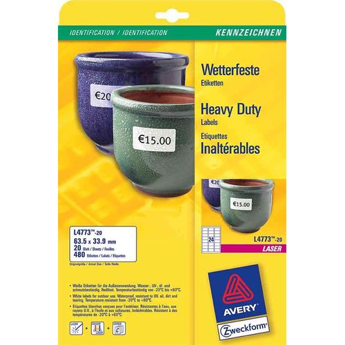 AVERY Zweckform Etiquettes inalt¿rables, 45,7 x 21,2 mm
