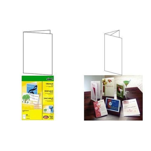 sigel cartes 2 volets, A5 (A4), 185 g/m2, extra blanc,