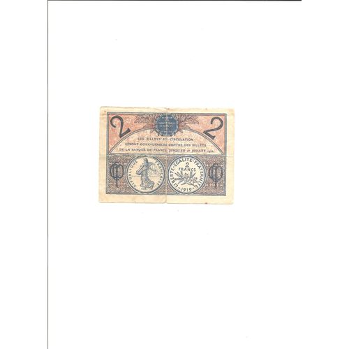 Vends Billet 2 Francs 1920
