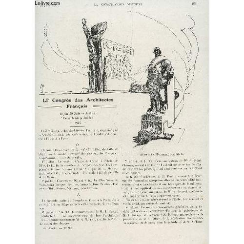 La Construction Moderne - N°39 - 26 Juin 1927 / Lie Congres Des Architectes Francais - A Propos De La Patente Basee Sur Les Locaux D'habitation - L'urbanisme Aux Colonies - Salon 1927.