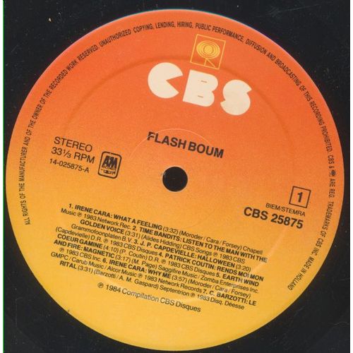 Flash Boum (C B S 25875) (Disque Sans Pochette)