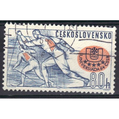 Tchecoslovaquie 1964 : Olympiades Universitaires Des Étudiants Des Hautes Écoles : Ski - Timbre Oblitéré