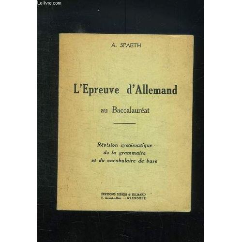 L Epreuve D Allemand Au Baccalaureat.