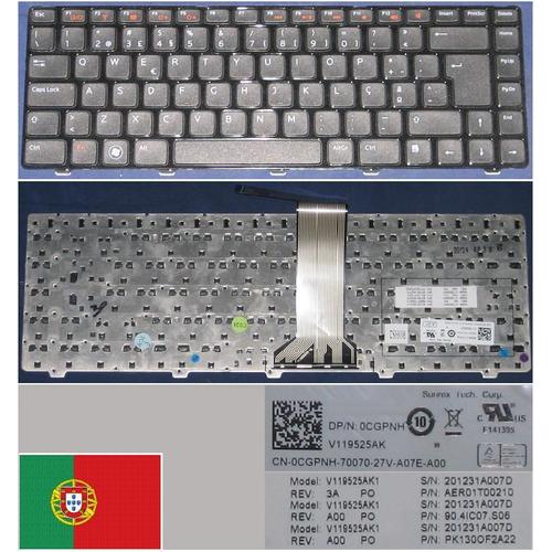 Clavier Qwerty Portugais / Portuguese Pour DELL ** / New Inspiron 14R**, Inspiron N4110 M4110 N4050 M4040 N5050 M5050 M5040 N5040, Dell XPS L502, DELL Vostro 3550 Series, Noir / Black, Noir-frame,