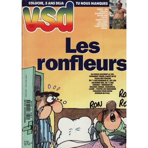 Vsd / 20-06-1991 N°720 : Coluche (7p) - Adeline Blondieau (2p) - Lio (1p)