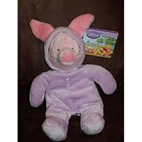 Doudou Porcinet Nicotoy Disney ,Rose Et Mauve,Violet En Pyjama Avec Capuche 24 C